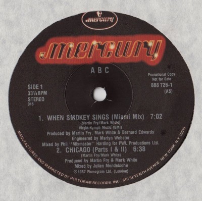ABC - When Smokey Sings - 12 inch vinyl - www.jiggyjamz.com
