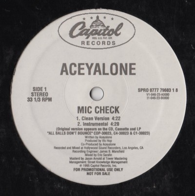 Aceyalone - Mic Check - vinyl record - www.jiggyjamz.com