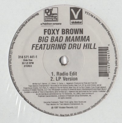 Foxy Brown - Big Bad Mamma - vinyl - www.jiggyjamz.com