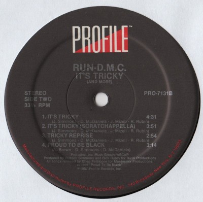 Run-DMC - Its Tricky (And More) 12" vinyl - picture sleeve, www.jiggyjamz.com