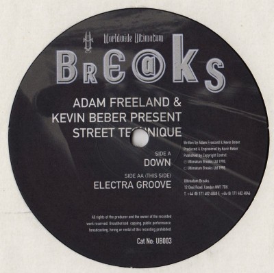 Street Technique - Down - Electra Groove - vinyl - www.jiggyjamz.com