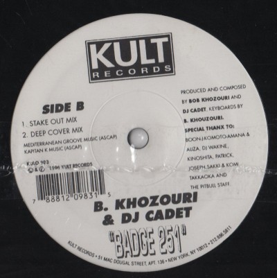 Bobby Khozouri DJ Cadet - Badge 251 - Kult Records - www.jiggyjamz.com