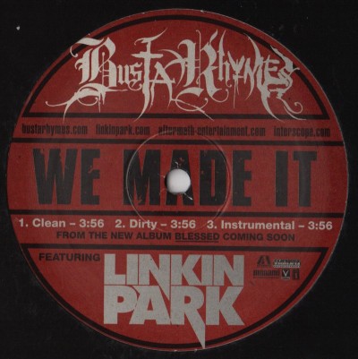 Busta Rhymes and Linkin Park - We Made It - vinyl record - www.jiggyjamz.com