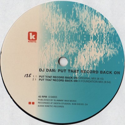 DJ Dan - Put That Record Back On- vinyl - www.jiggyjamz.com