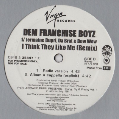 Dem Franchise Boyz - I Think They Like Me - vinyl - www.jiggyjamz.com