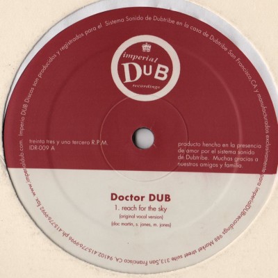Doctor-Dub-Reach For The Sky - Inna Sense - IDR-009 - vinyl - www.jiggyjamz.com