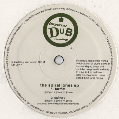 Dubtribe Sound System - The Spiral Jones EP - deep house vinyl - www.jiggyjamz.com