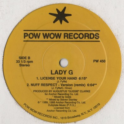 Lady G - Nuff Respect - Reggae Dub - vinyl - www.jiggyjamz.com