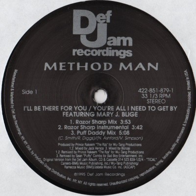 Method Man - Ill Be There For You - hip hop rnb classic Mary J. Blige MJB - vinyl - www.jiggyjamz.com