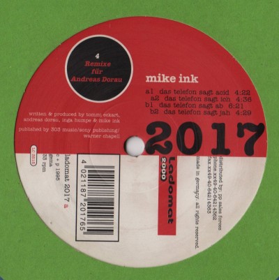 Mike Ink - 4 Remixe Fur Andreas Dorau - Ladomat 2017 - vinyl - www.jiggyjamz.com