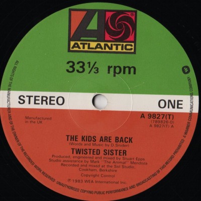 Twisted Sister - The Kids Are Back - 12" single - vinyl - www.jiggyjamz.com