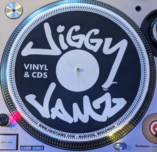 JiggyJamz Logo - Slipmat Single (White Logo/Black)