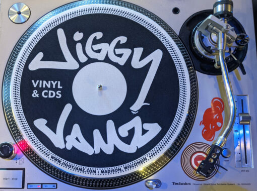 JiggyJamz Logo - Slipmat Single (White Logo/Black) - Image 2