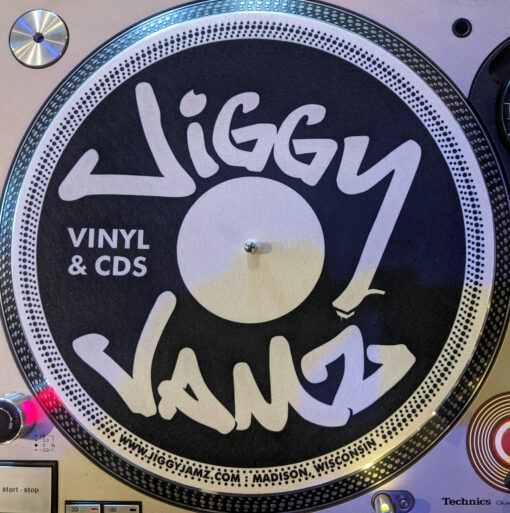 JiggyJamz Logo - Slipmat Single (White Logo/Black) - Image 3