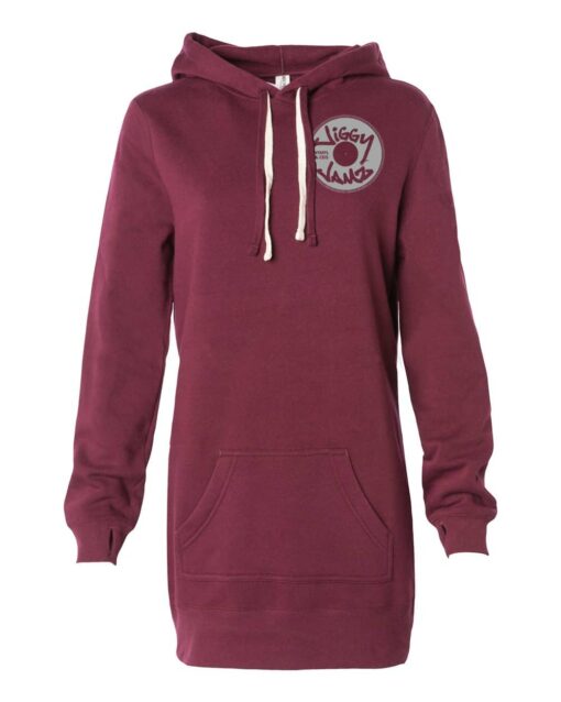 JiggyJamz Hoodie Dress -Maroon-2022